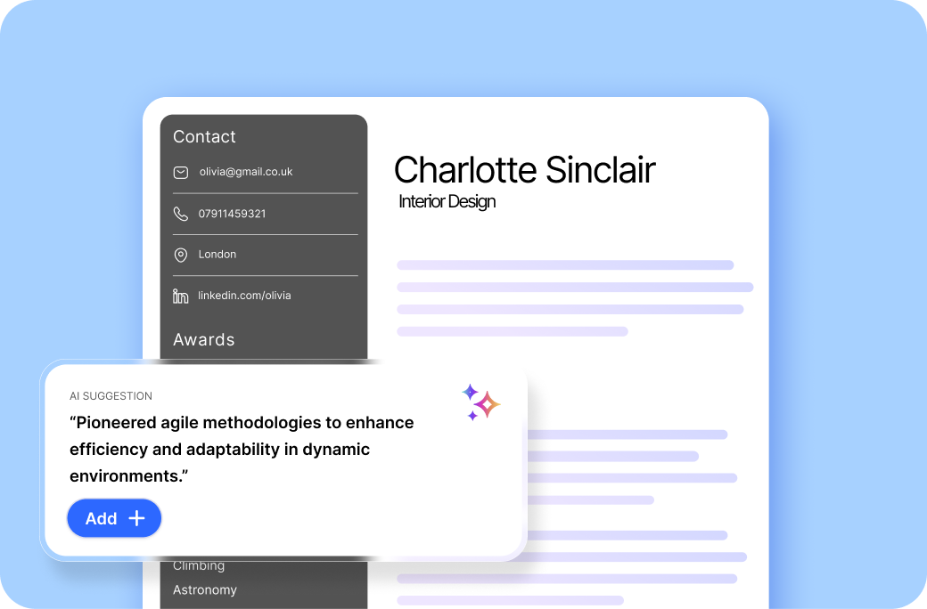 Write your CV from scratch or get a little help from AI