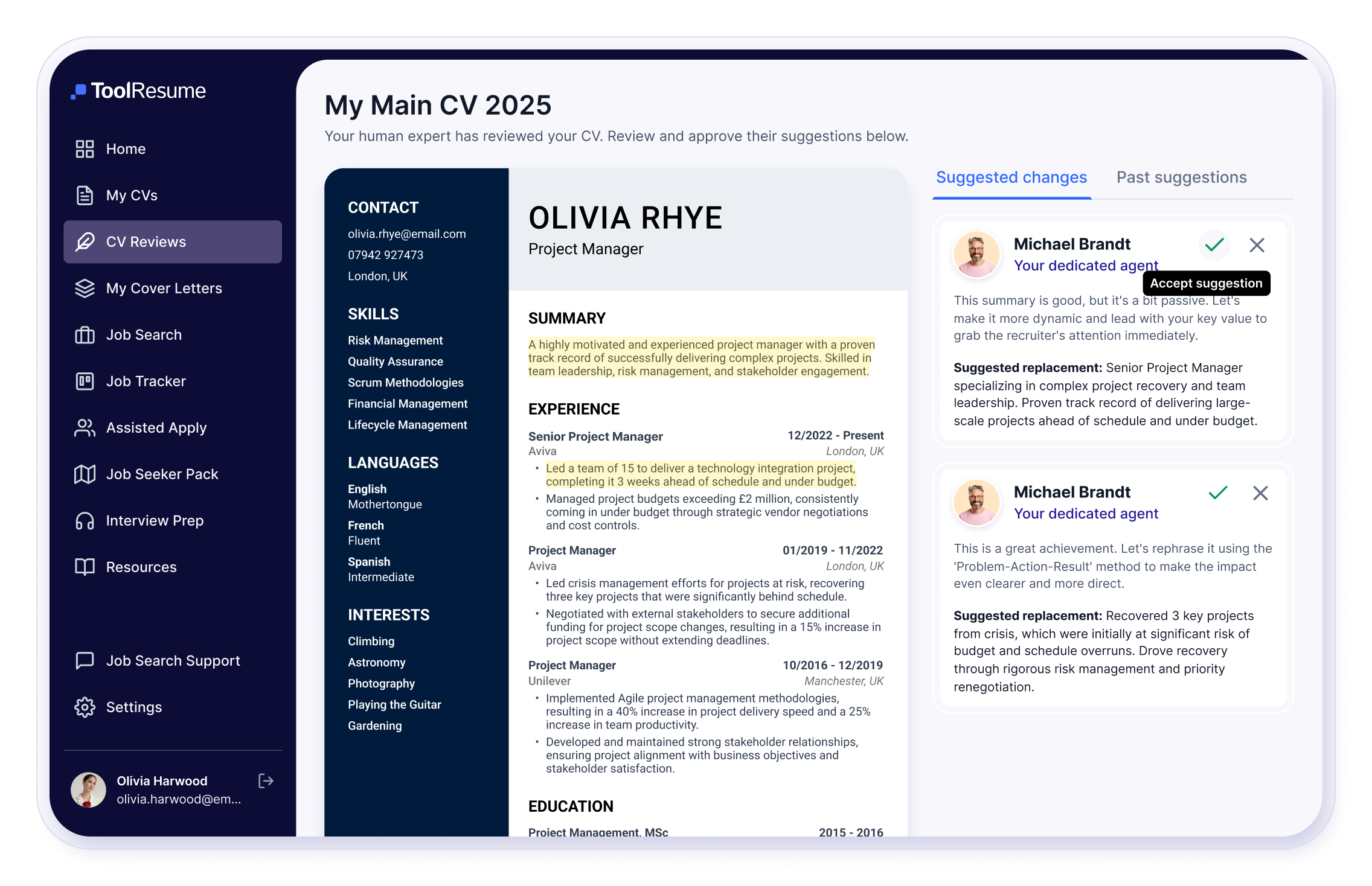 Get your CV reviewed by a <span class="hero-title-span">real recruiter</span>